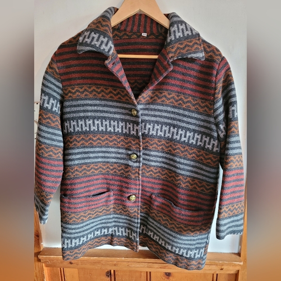 🧥💘HALLMARK CHANNEL - Razzle Dazzle Size M Aztec Wool Jacket💘🧥 - Picture 1 of 8